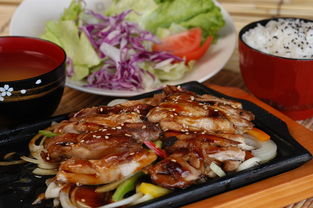 红烧鸡,日本美食,热板,套餐,健康,食品